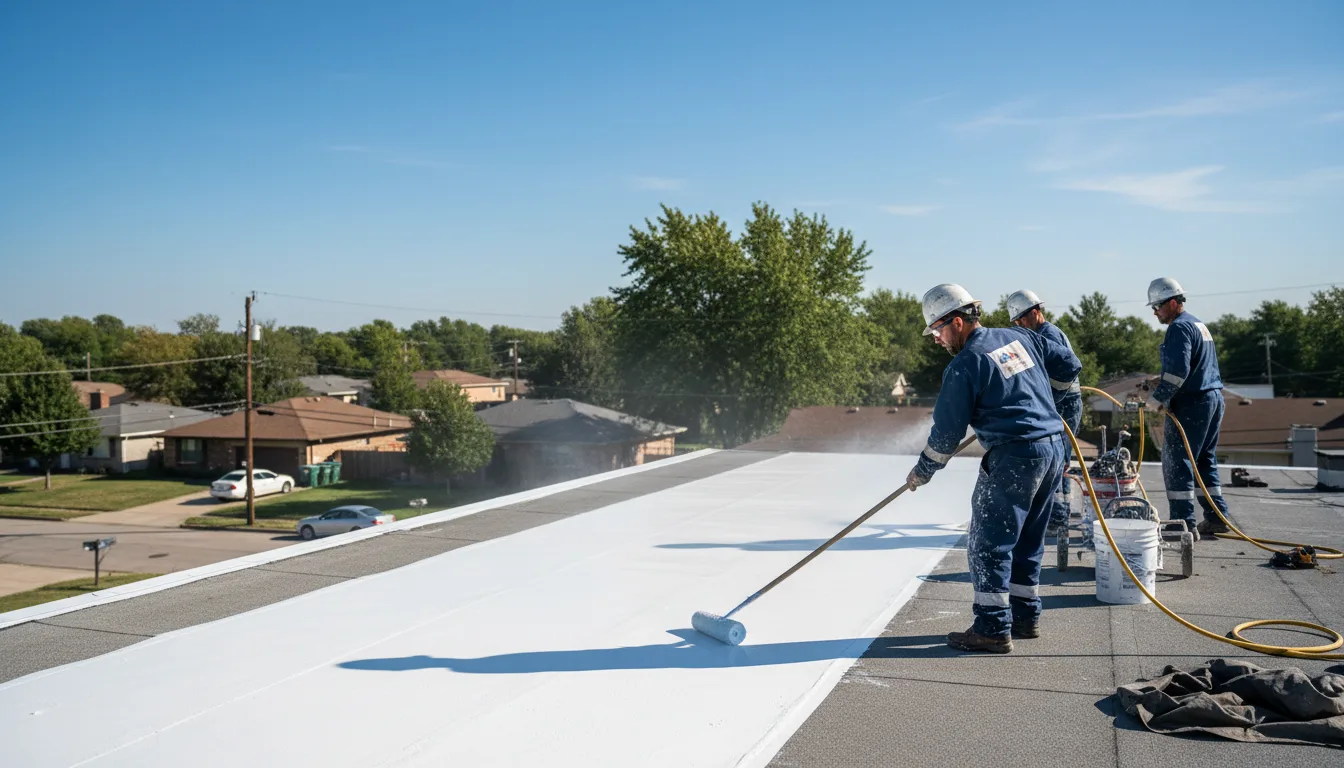 Commercial roof coating in Cornland, IL near me